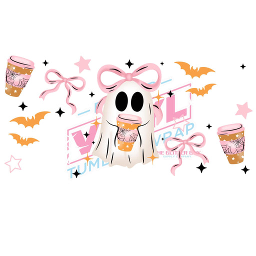 Libbey Can Wrap 16oz - Ink Transfers | Coffee Bow Ghost | from The Glitter Guy