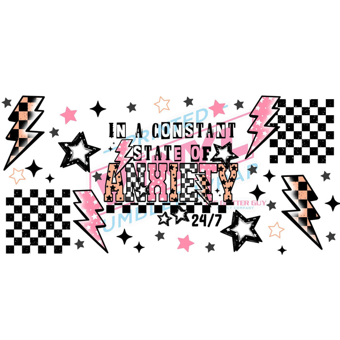 Libbey Can Wrap 16oz - Ink Transfers | Constant Anxiety | from The Glitter Guy