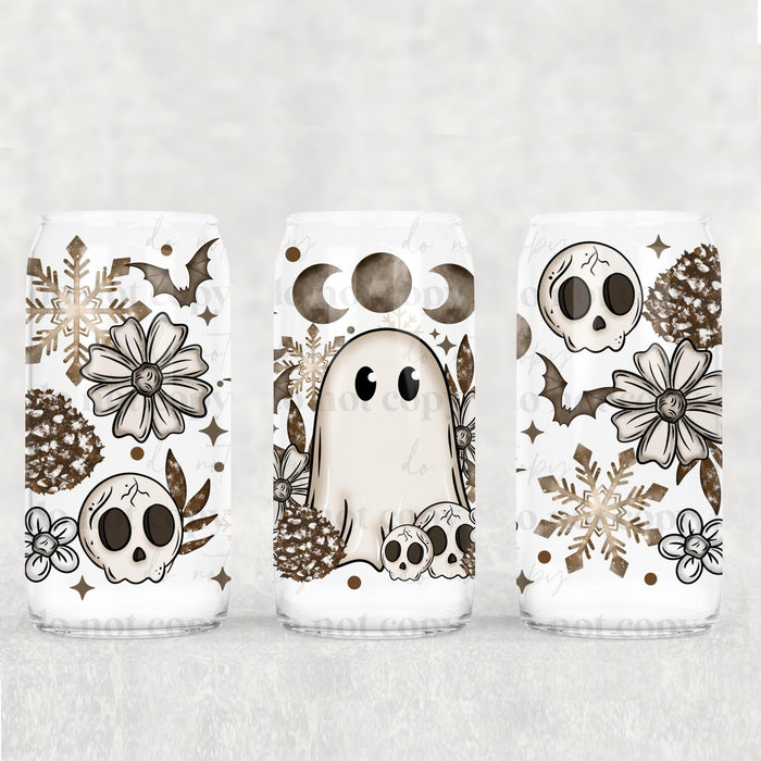 Libbey Can Wrap 16oz - Ink Transfers | Cottagecore Winter Ghost | UVDTF from The Glitter Guy