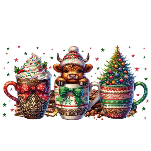 Libbey Can Wrap 16oz - Ink Transfers | Cow Tea Cup | from The Glitter Guy