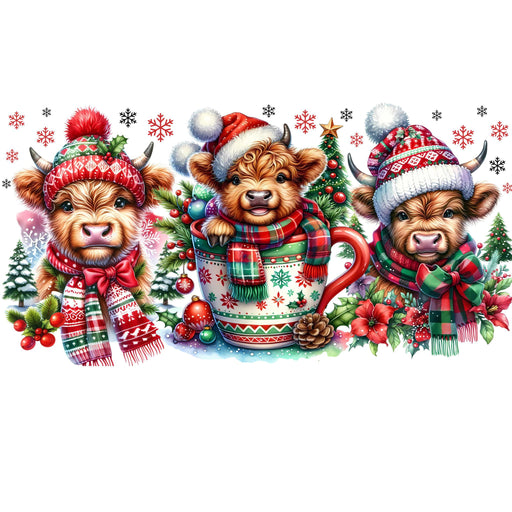 Libbey Can Wrap 16oz - Ink Transfers | Cow Trio | from The Glitter Guy