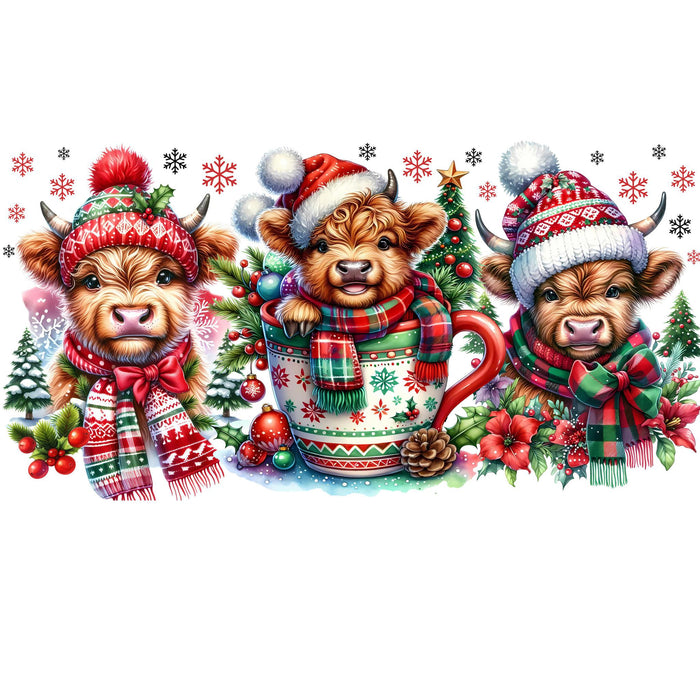 Libbey Can Wrap 16oz - Ink Transfers | Cow Trio | from The Glitter Guy