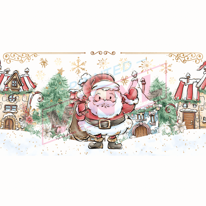 Libbey Can Wrap 16oz - Ink Transfers | Cutie Santa | from The Glitter Guy