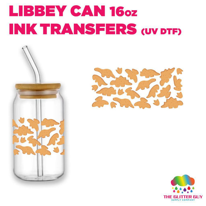 Libbey Can Wrap 16oz - Ink Transfers | Dino Nugs | from The Glitter Guy
