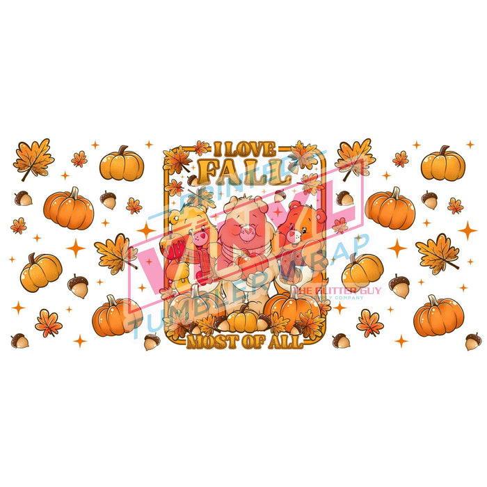 Libbey Can Wrap 16oz - Ink Transfers | Fall Bears | from The Glitter Guy