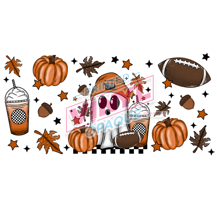 Libbey Can Wrap 16oz - Ink Transfers | Football Ghostie | from The Glitter Guy