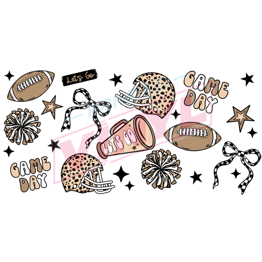 Libbey Can Wrap 16oz - Ink Transfers | Game Day Cheer | from The Glitter Guy