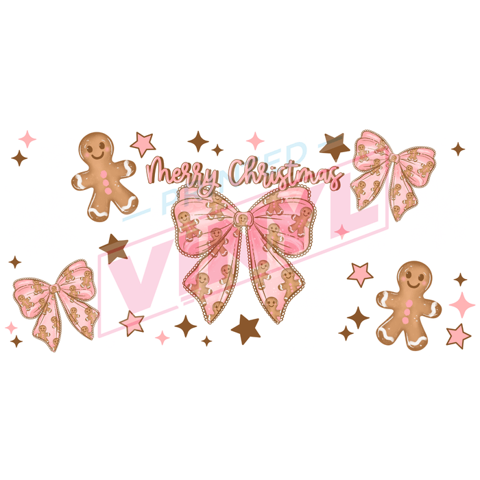 Libbey Can Wrap 16oz - Ink Transfers | Gingerbread Bows | from The Glitter Guy
