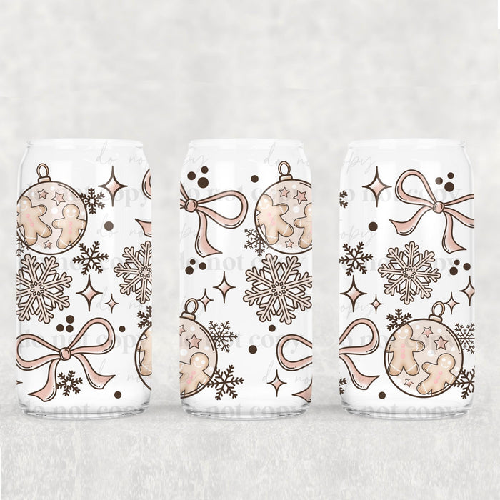Libbey Can Wrap 16oz - Ink Transfers | Gingerbread Ornaments | UVDTF from The Glitter Guy