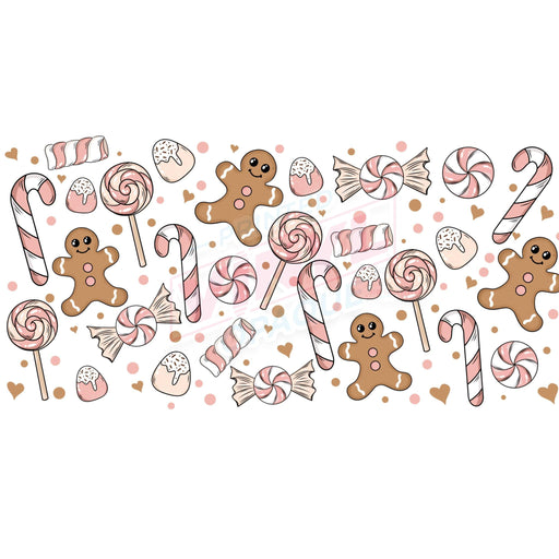Libbey Can Wrap 16oz - Ink Transfers |Gingerbread | from The Glitter Guy