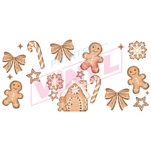 Libbey Can Wrap 16oz - Ink Transfers | Gingerbread Wishes | from The Glitter Guy
