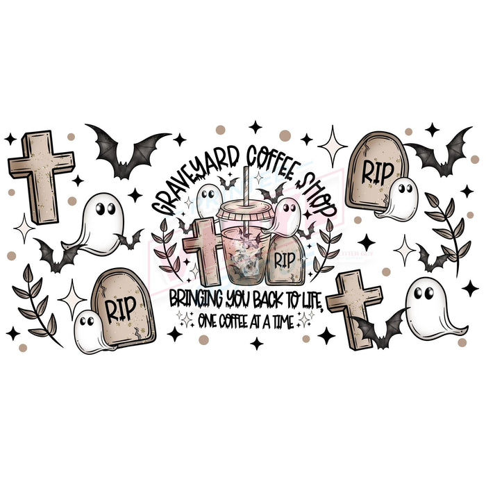 Libbey Can Wrap 16oz - Ink Transfers | Graveyard Coffee Shop | from The Glitter Guy