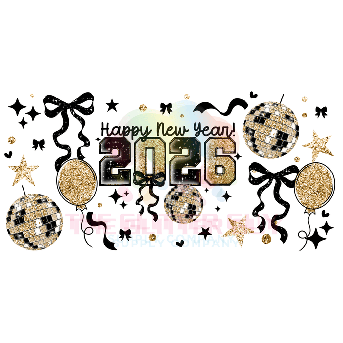 Libbey Can Wrap 16oz - Ink Transfers | Happy New Year 2026 | from The Glitter Guy
