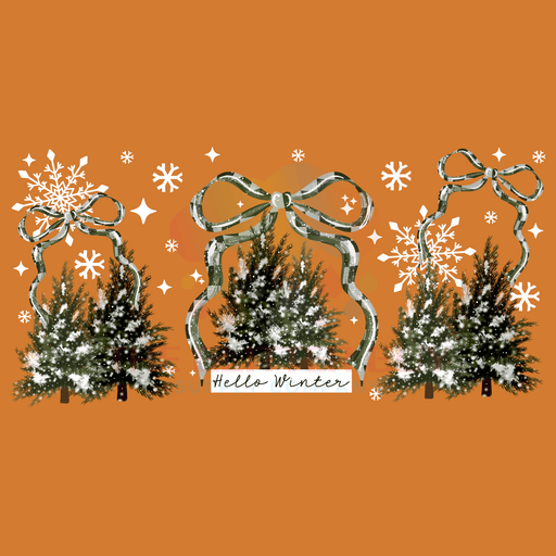 Libbey Can Wrap 16oz - Ink Transfers |Hello Winter | from The Glitter Guy