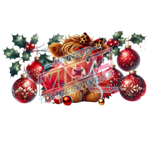 Libbey Can Wrap 16oz - Ink Transfers | Holiday Highland | from The Glitter Guy