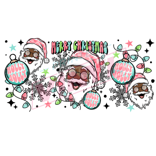 Libbey Can Wrap 16oz - Ink Transfers | Holly Jolly Santa 338 | from The Glitter Guy