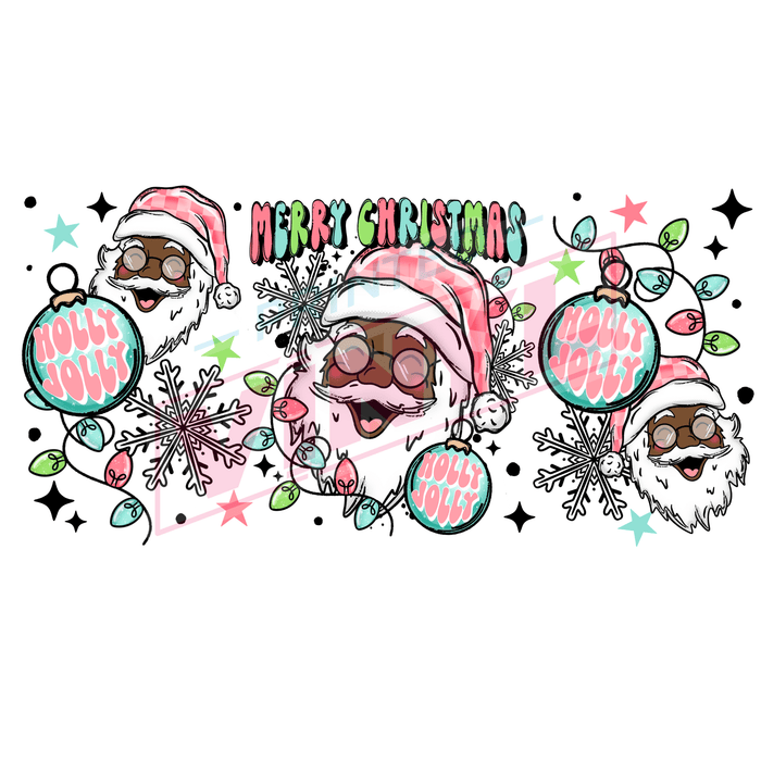 Libbey Can Wrap 16oz - Ink Transfers | Holly Jolly Santa 338 | from The Glitter Guy