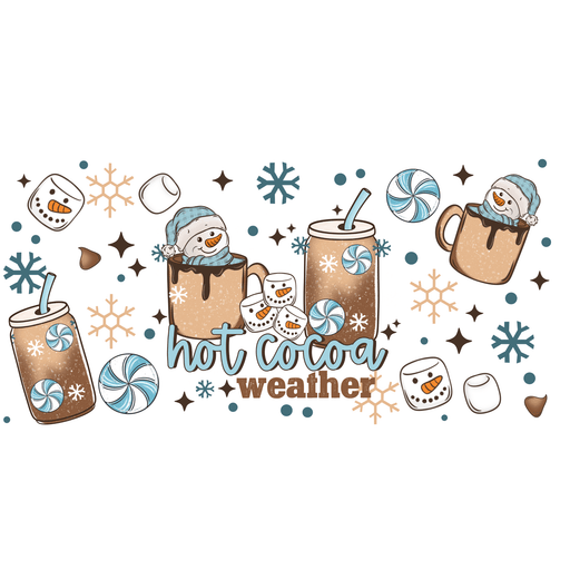Libbey Can Wrap 16oz - Ink Transfers | Hot Cocoa Blue | from The Glitter Guy