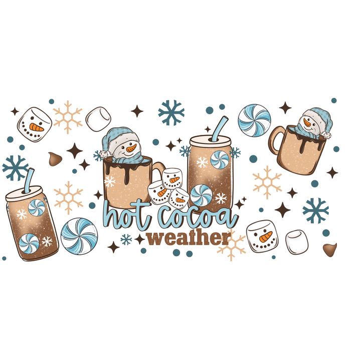 Libbey Can Wrap 16oz - Ink Transfers | Hot Cocoa Blue | from The Glitter Guy