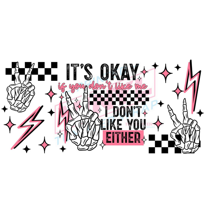 Libbey Can Wrap 16oz - Ink Transfers | I Don't Like You Pink | from The Glitter Guy