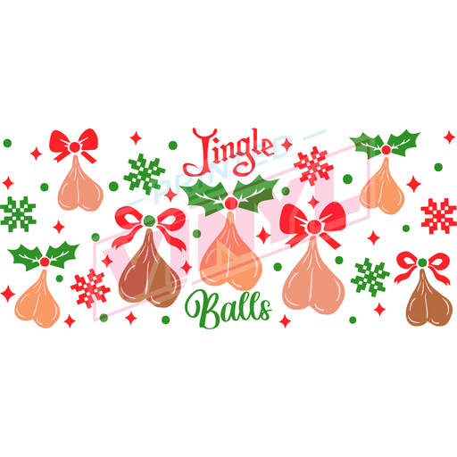 Libbey Can Wrap 16oz - Ink Transfers | Jingle Balls | from The Glitter Guy