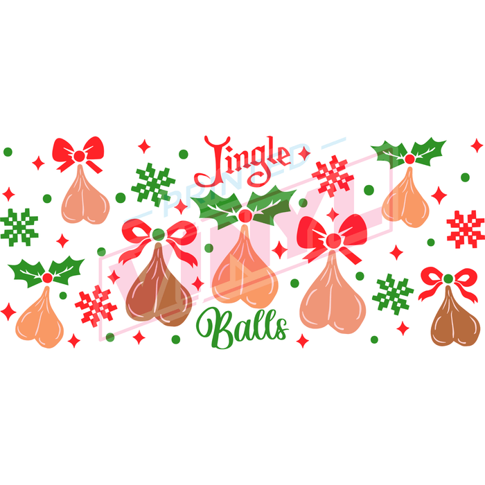 Libbey Can Wrap 16oz - Ink Transfers | Jingle Balls | from The Glitter Guy