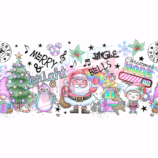 Libbey Can Wrap 16oz - Ink Transfers | Jingle Bells Pastel | from The Glitter Guy