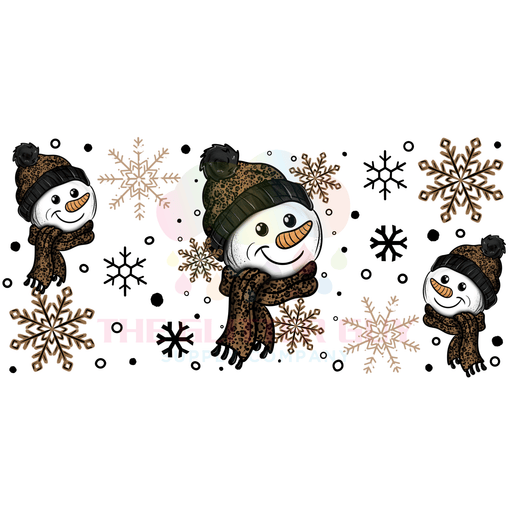 Libbey Can Wrap 16oz - Ink Transfers | Leopard Snowman | from The Glitter Guy