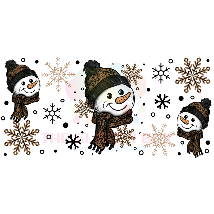 Libbey Can Wrap 16oz - Ink Transfers | Leopard Snowman | from The Glitter Guy