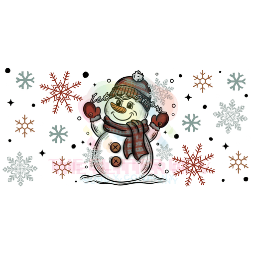 Libbey Can Wrap 16oz - Ink Transfers |Let It Snow Happy | from The Glitter Guy