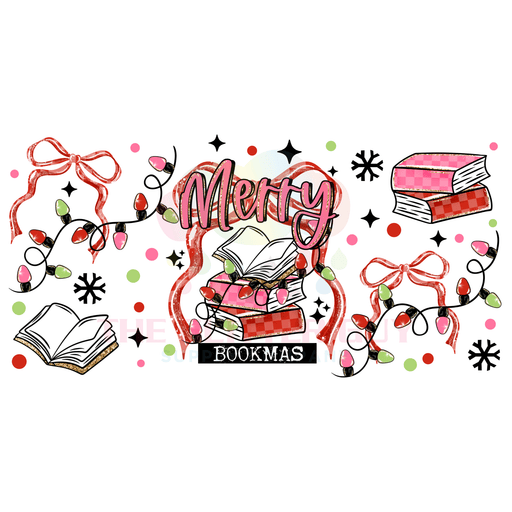 Libbey Can Wrap 16oz - Ink Transfers |Merry Bookmas | from The Glitter Guy