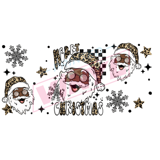 Libbey Can Wrap 16oz - Ink Transfers | Merry Christmas Santa 341 | from The Glitter Guy