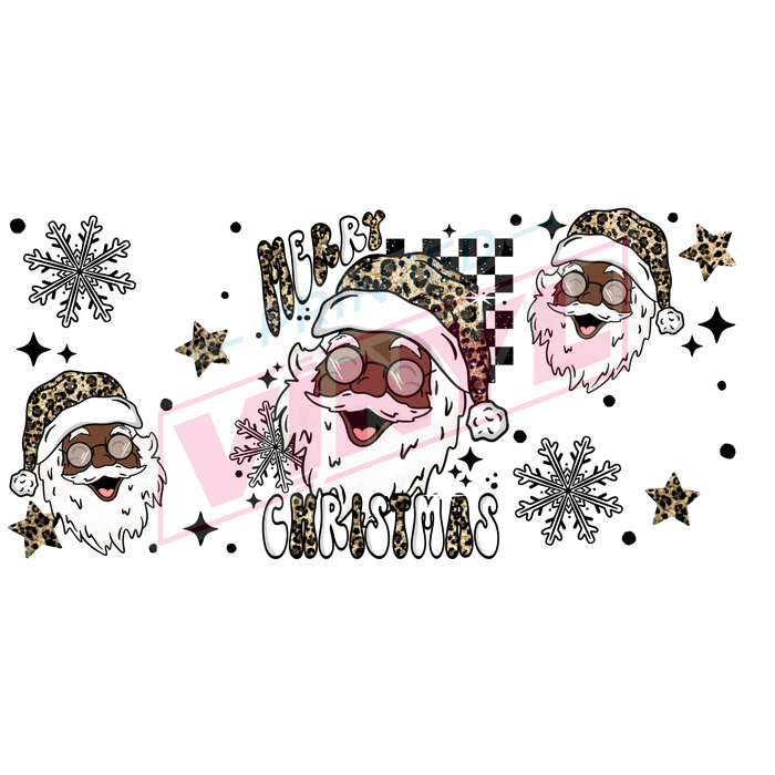 Libbey Can Wrap 16oz - Ink Transfers | Merry Christmas Santa 341 | from The Glitter Guy