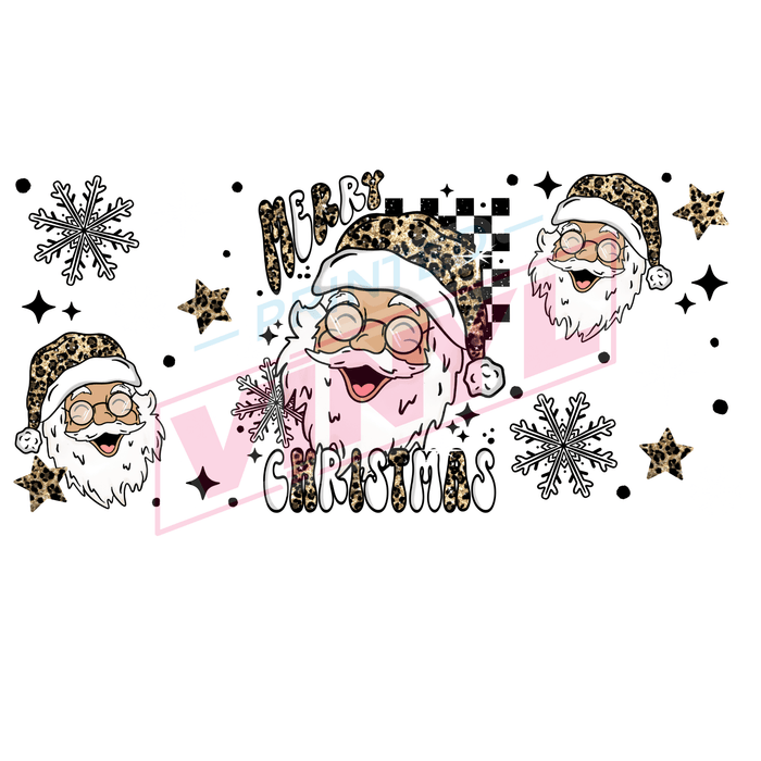 Libbey Can Wrap 16oz - Ink Transfers | Merry Christmas Santa 342 | from The Glitter Guy