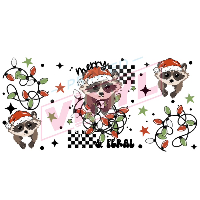 Libbey Can Wrap 16oz - Ink Transfers | Merry Feral | from The Glitter Guy