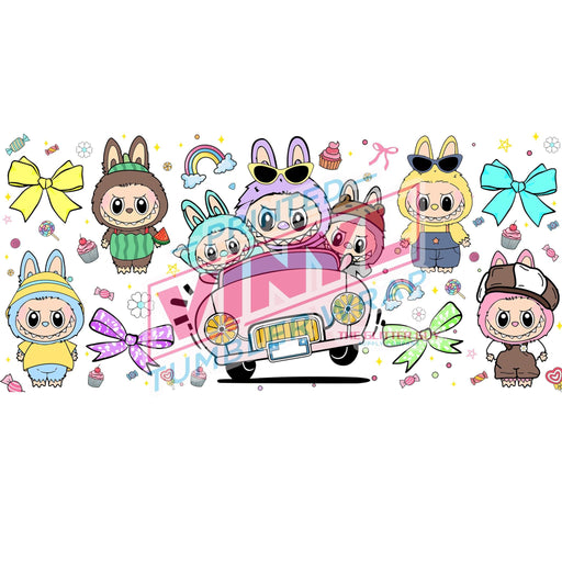 Libbey Can Wrap 16oz - Ink Transfers | Monster Pals Driving | from The Glitter Guy