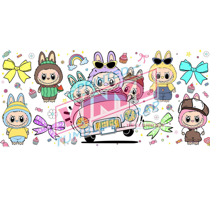 Libbey Can Wrap 16oz - Ink Transfers | Monster Pals Driving | from The Glitter Guy