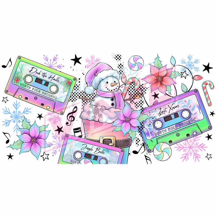 Libbey Can Wrap 16oz - Ink Transfers | North Pole Jams | from The Glitter Guy