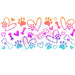 Libbey Can Wrap 16oz - Ink Transfers | Paw Print Love Rainbow | from The Glitter Guy