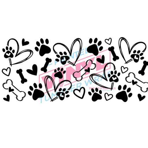 Libbey Can Wrap 16oz - Ink Transfers | Paw Print Love | from The Glitter Guy
