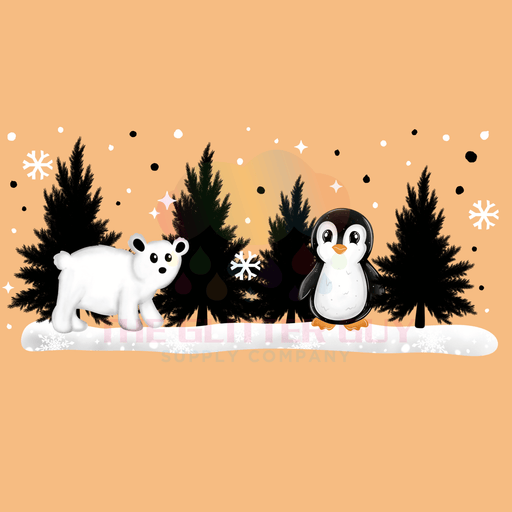 Libbey Can Wrap 16oz - Ink Transfers | Penguin & Polar | from The Glitter Guy