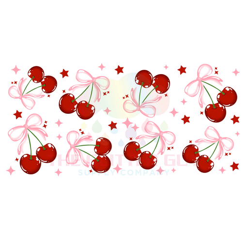 Libbey Can Wrap 16oz - Ink Transfers |Pink Cherries | from The Glitter Guy