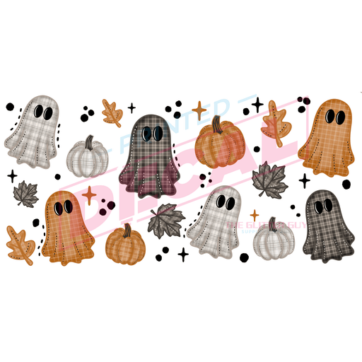 Libbey Can Wrap 16oz - Ink Transfers | Plaid Ghosts | from The Glitter Guy