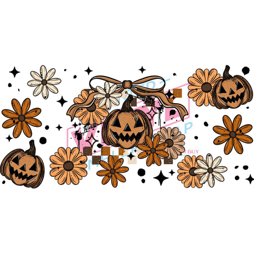 Libbey Can Wrap 16oz - Ink Transfers | Pumpkin Florals | from The Glitter Guy