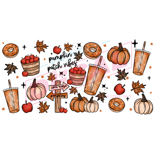 Libbey Can Wrap 16oz - Ink Transfers | Pumpkin Patch Vibes | from The Glitter Guy