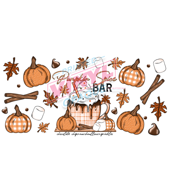 Libbey Can Wrap 16oz - Ink Transfers | Pumpkin Spice Bar | from The Glitter Guy