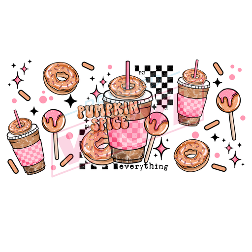 Libbey Can Wrap 16oz - Ink Transfers | Pumpkin Spice Donut | from The Glitter Guy