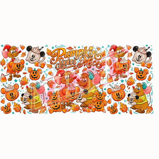 Libbey Can Wrap 16oz - Ink Transfers | Pumpkin Spice Mice | from The Glitter Guy