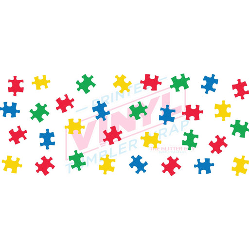 Libbey Can Wrap 16oz - Ink Transfers |Puzzle Pieces | from The Glitter Guy