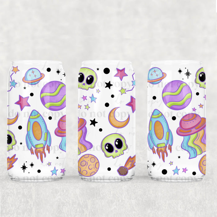 Libbey Can Wrap 16oz - Ink Transfers | Rainbow Space | from The Glitter Guy